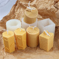 DM680 3D Cylinder Honeycomb Candle Silicone Molds Casting Resin Beehive Moulds for Homemade Beeswax Candle Soaps Making