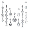 Fashion Classic Style Navel Ring Set Fashion Stainless Steel Belly Ring Design Sense Zircon Belly Button Piercing Ring