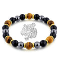 Hematite Tiger Eye Stone Rose Quartz Bracelet Triple Protection Magnetic Energy Bracelet