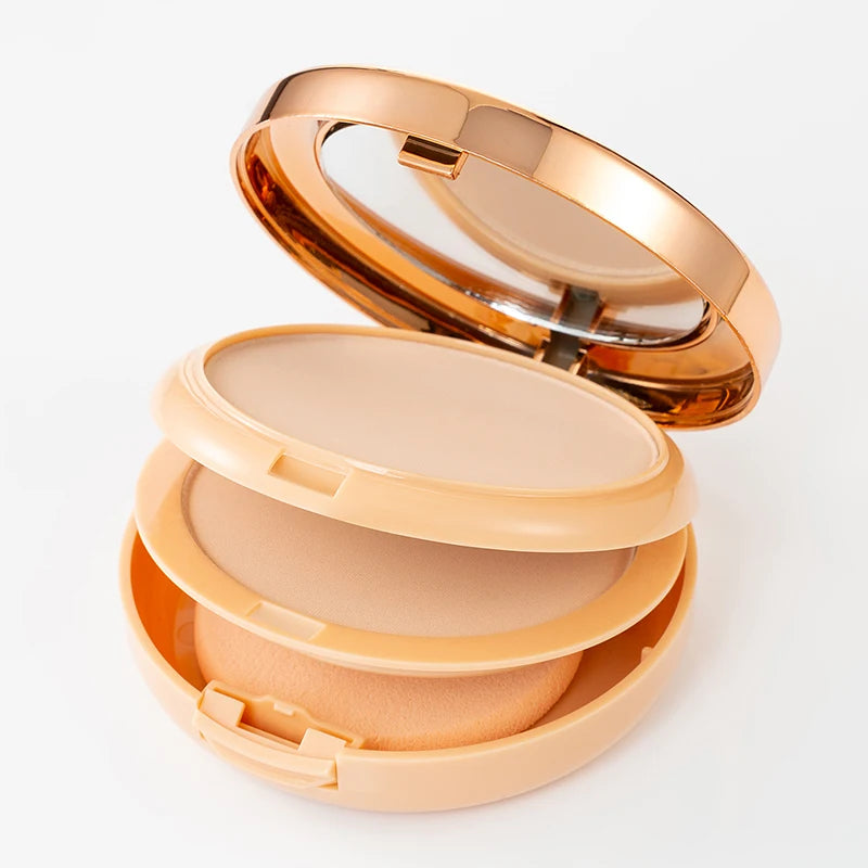 Telamy TLM Rice Powder Cake Oil Control Brightening Anti-sweat Setting Concealer Lasting Non-removing Makeup Powder