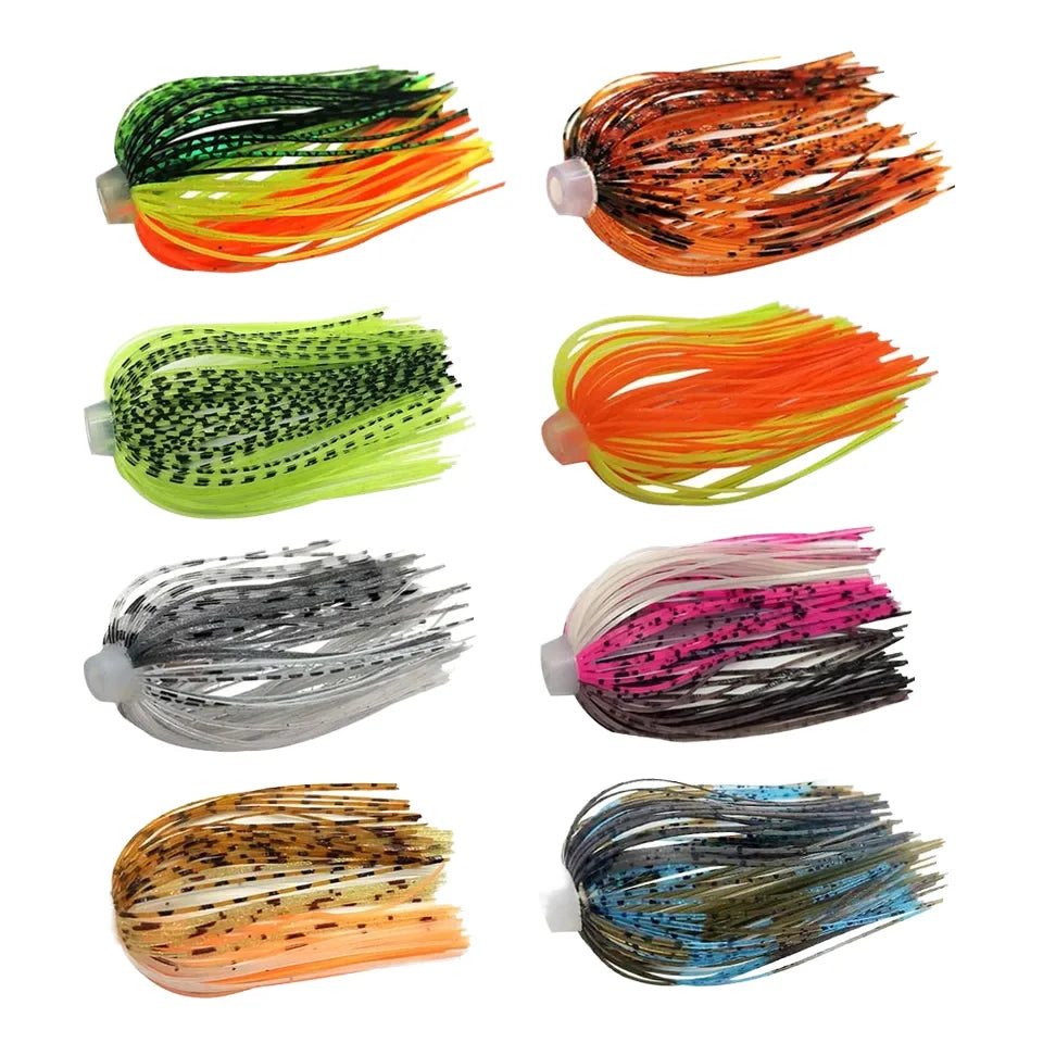 50 Strands 64mm Silicone Artificial Soft Bait Freshwater Trolling Lure Skirts Elastic Hole Carp Fishing Accessories Spinner Bait