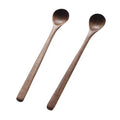 Black Walnut Wood Thin Mixing Spoon with Long Handle