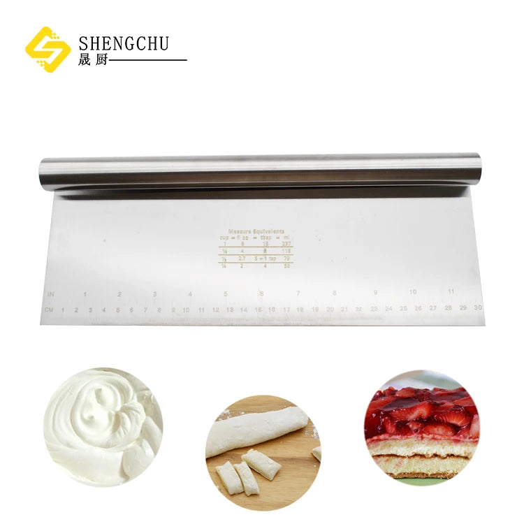 Durable Stainless Steel Dough Scraper Food Grade Kitchen Gadget for Baking Tools & Cake Cream Dough Spatula Home Kitchen Usage