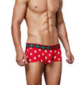Wholesale Men's Mid-rise Cotton Boxer Underwear Breathable Knitted Fabric Christmas Style Middle Waist Men's Briefs Boxers
