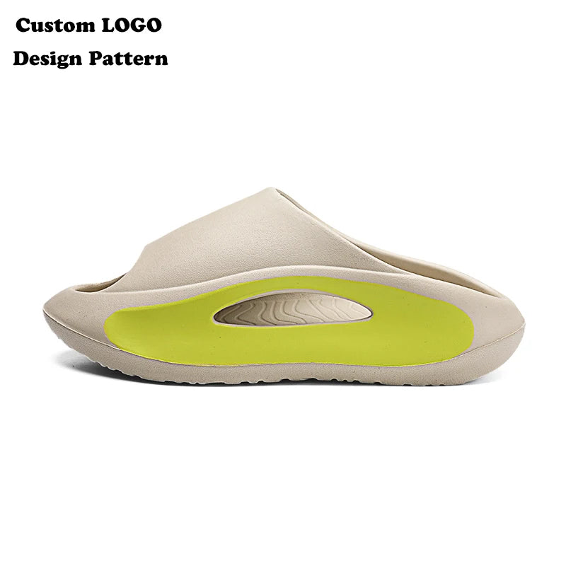 BreezeStep Custom Embroidered Unisex EVA Flat Sandals Open Toe Cloud Pillow Slides Sports Home Comfort Slippers Beach Winter