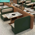 Customized U-Shaped Booth Sofa Modern Restaurant Furniture for Coffee Shops and Business Hotels Square Hotpot Table Design