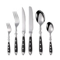 Stainless Steel Flatware Set Rivet Handle Silverware Set Wedding Cutlery Set With Black Handles