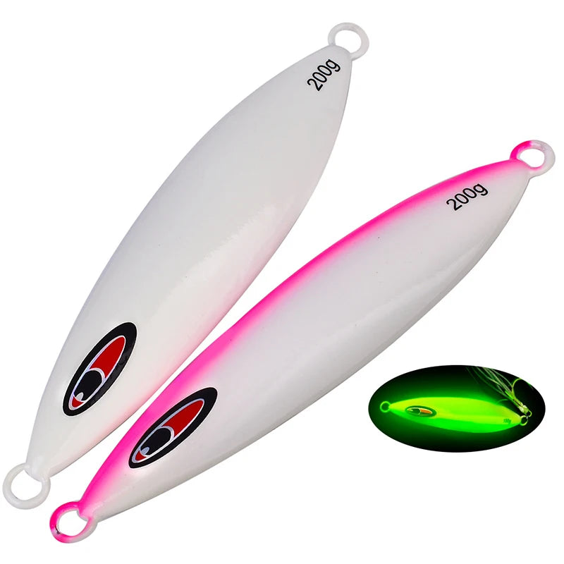 WEIHE 2 Colors 80g 100g 120g 150g 200g 250g 300g Artificial Metal Hard Lead Lure Slow Sinking Jig Bait Lead Fish