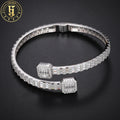 Factory Wholesale Solid S925 White Gold Plated Hip Hop Jewelry Classic Bracelet Vvs Iced Out Moissanite Bangles