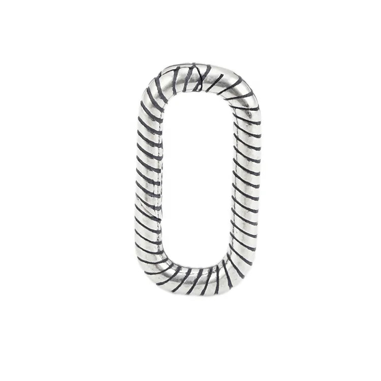 Sterling Silver 925 Gold Plated Twist Oval Clasp Rectangle Link Paperclip Spring Charm Enhancer Lock for Necklace Jewelry Making