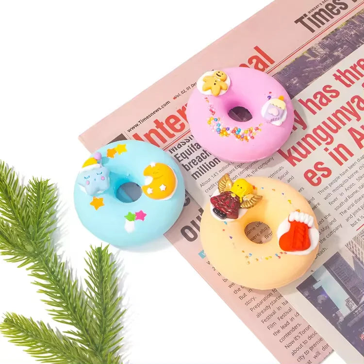 OEM Organic Bath Bombs Donut Shape Rose Fragrance Colorful 70g Gift Box Packaging for Spa Shower