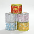 High Quality Double Layer Hot Stamping Printing Mesh Christmas Ribbon Wholesale Christmas Wired Ribbon