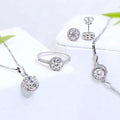 0.5ct White Gold Plated Jewelry Sets 925 Sterling Silver Moissante Jewelry VVS White D Color Bridal Jewelry Set for Wedding