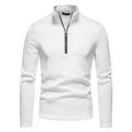 European and American Mens Sweater Placket Zipper Design Solid Color High Neck Bottom  Knitted Shirt