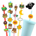 Hot Selling PVC Lovely Bear Straw Topper Custom Logo Wholesale Tumblers Decorative Accessories for Bar Drinkware