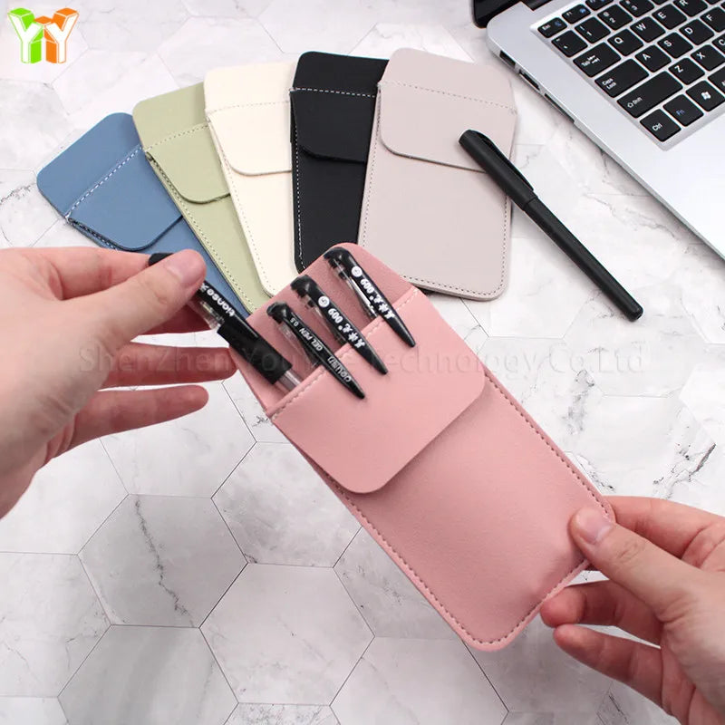 Leather Pen Case Pocket Pencil Case Holder Pen Pouch Organizer for Doctor Nurse Pocket