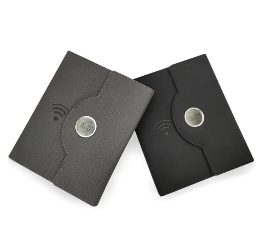 New Product Ideas 2026 Notebook Power Bank Gift Set with Wireless Charger Lamp Clock for Businessmen Women Trade Meeting Clients