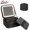 Removable Light Makeup Bag High-End 3 Color Scenarios Adjustable Brightness Cosmetic Bag Waterproof PU Leather Bag for Travel