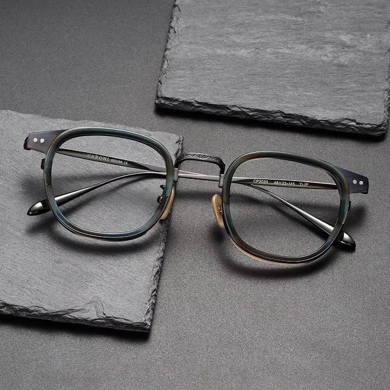 Osicare GD001 Luxury Brand Flat Light Glasses Sellvitto Eys Gulas Frame Vintage Eyeglass Titanium Spectacles Frames