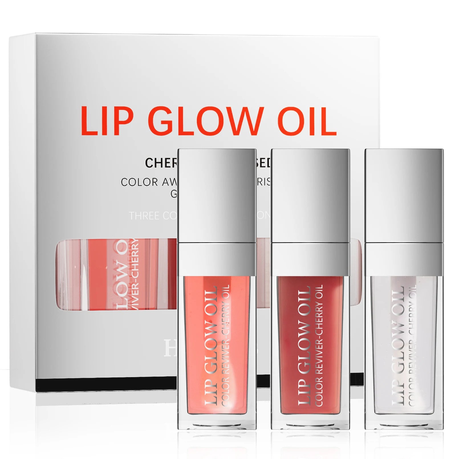 Herbal Mineral Waterproof Matte Moisturizing Liquid Lip Gloss Lip Plumper Oil Lipstick 3pcs Set