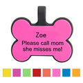 Customized Engraved Luxury Simple Solid Pattern Durable Plated Silicone Silent Bone Shape Pet Dog ID Tag
