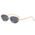 Oval Personality Rimless Glasses and Eyeglasses Metal Photochromics Sunglasses Without Frame