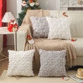 Luxury Style Christmas Pillow Cover Plush Decorative Throw Cushion Case with Snowflake for Home & Hotel Christmas Decoration