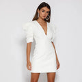 Customize Design Elegant Party Wedding Formal Dresses for Woman Button Backless Cocktail White Dresses