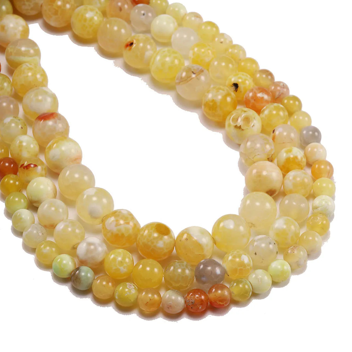 Wholesale DIY Natural Fire Agate Stone Beads Crystal Ice Flower Fire Agate Crystal Loose Stone Beads