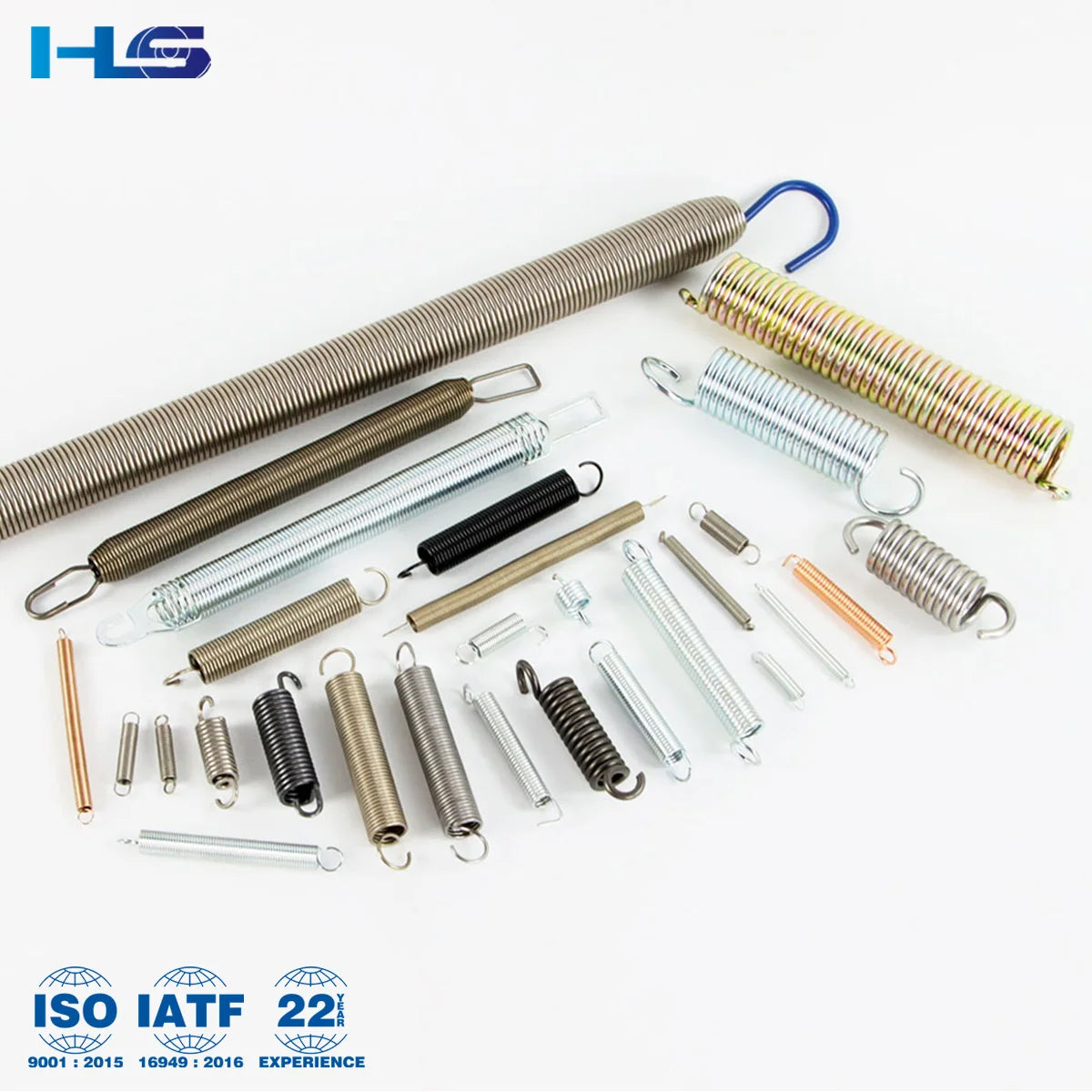 Custom Stainless Steel Music Wire Galvanized Sturdy Coil Industrial Heavy Duty Long High Tension Extension Spring with Loop Ends