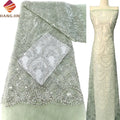 Luxury African Sequins Tulle Lace Fabric 2025 Exquisite Beads Embroidered Lace Fabric with Sequin for Bridal Wedding Dress