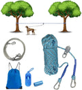 30ft 50ft Nylon Dog Tie Out Camping Cable Gear Portable Reflective Overhead Trolley System Camping Dog Training Long Leash Scarf