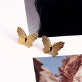 Minos Stainless Steel Butterfly Earrings Hypoallergenic Jewelry 18K Gold Plated Butterfly Ear Stud Earrings for Women