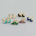 Fashion Multicolor Crystal Horse Eye Shape Mini Studs Earring S925 Earring Women