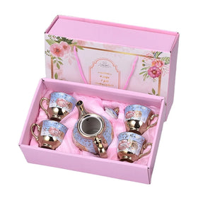 Porcelain Ceramic Coffee Tea Sets GiftElectroplating Ceramic Tea Set230ML/POT90ML/CUP