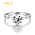 OAHLAN Stylish Real 1ct Moissanite Engagement Rings for Women S925 Sterling Silver Wedding Bands Jewelry With Certificate