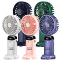3in1 Handheld/Neck/Desk Fan USB Rechargeable Foldable Personal Fan Portable Fan with 5 Speeds&Digital Display
