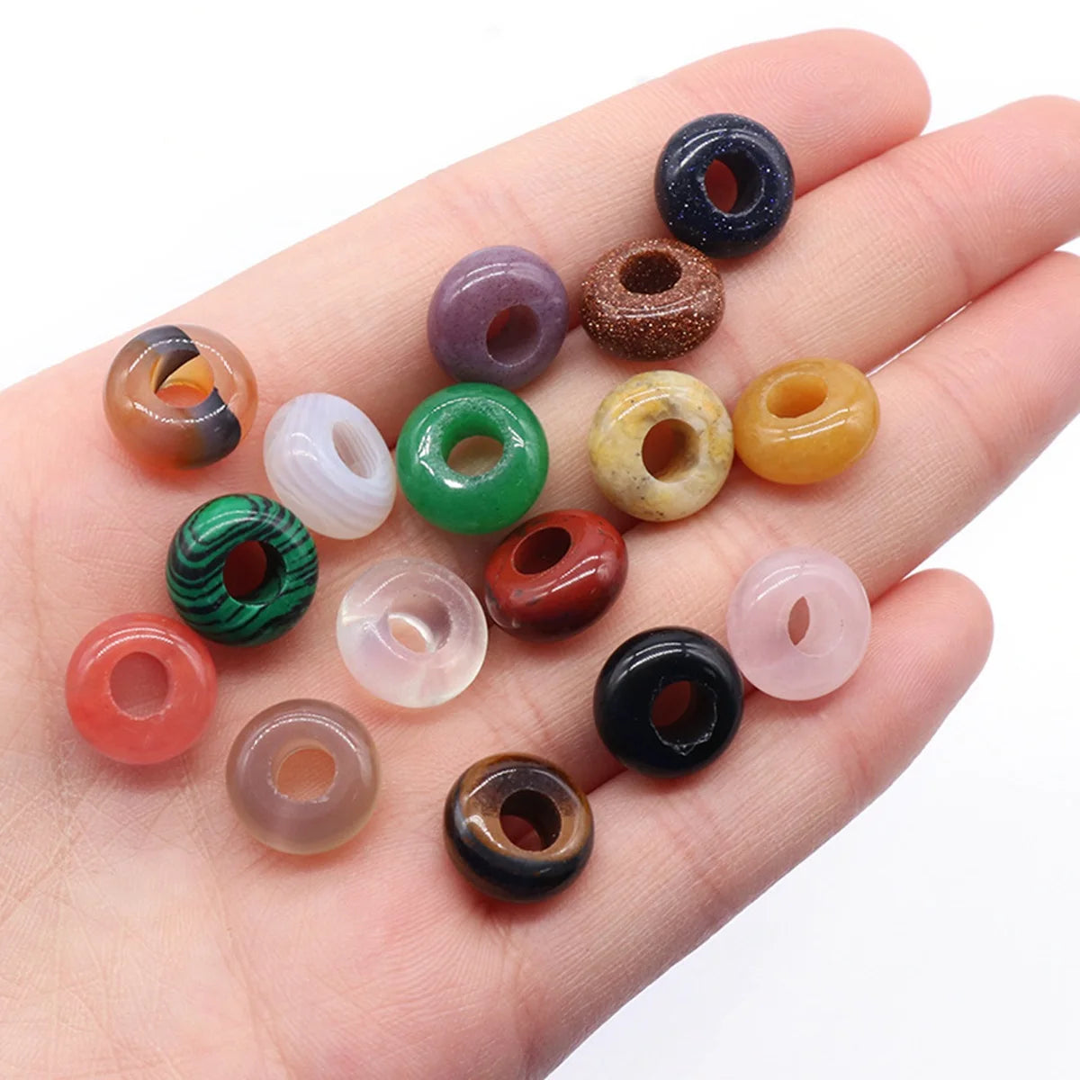 Wholesale 14MM Beads 5MM Large Hole Calculation Bead Natural Stone Large Hole Bead DIY Jewelry Custom Accessories Making