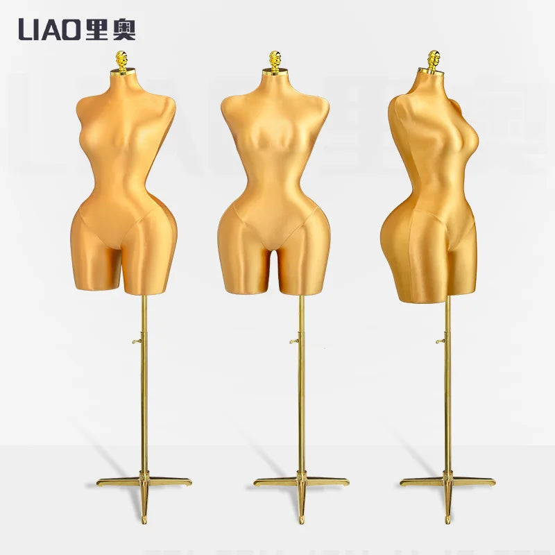 LIAO Curvy Female Plus Size Pinable Upper-Body Foam Mannequin Adult Half Body Stand High-end Boutique Display MegaBDM