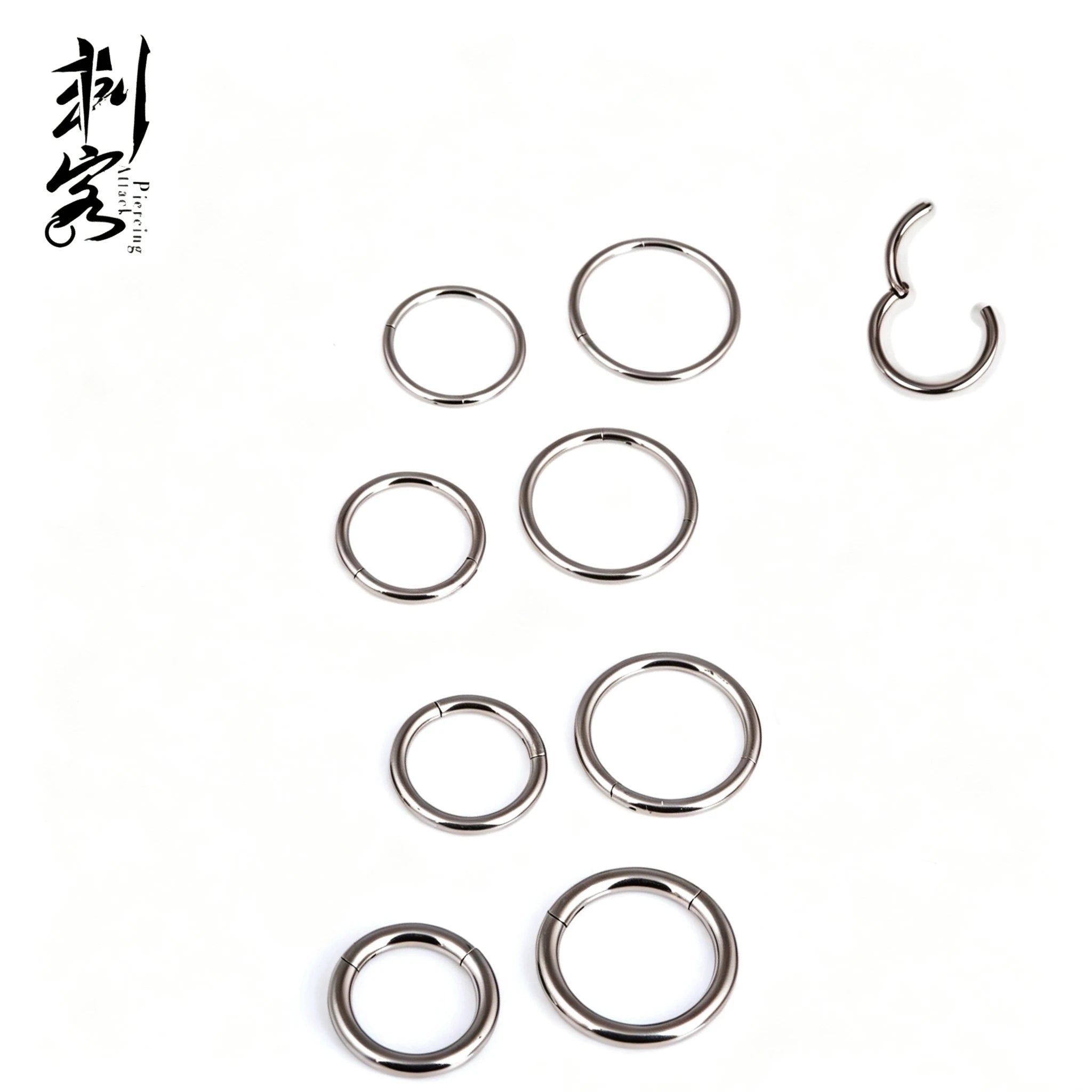 316L Surgical Steel Hinged Segment Clickers Body Jewelry Nose Hoop Rings