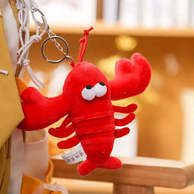 Cute Red Lobster Plush Toys Keychains Plush Lobster Stuffed Animal Toys Plushie Doll Keychain Bag Charm for Claw Machine Doll