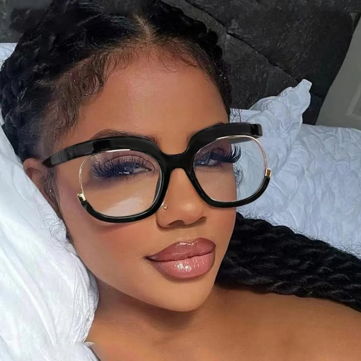 Plastic Optical Eyeglasses Frames Oversize Computer Glasses Anti Blue Light CE Blue Light Blocking Glasses for Women