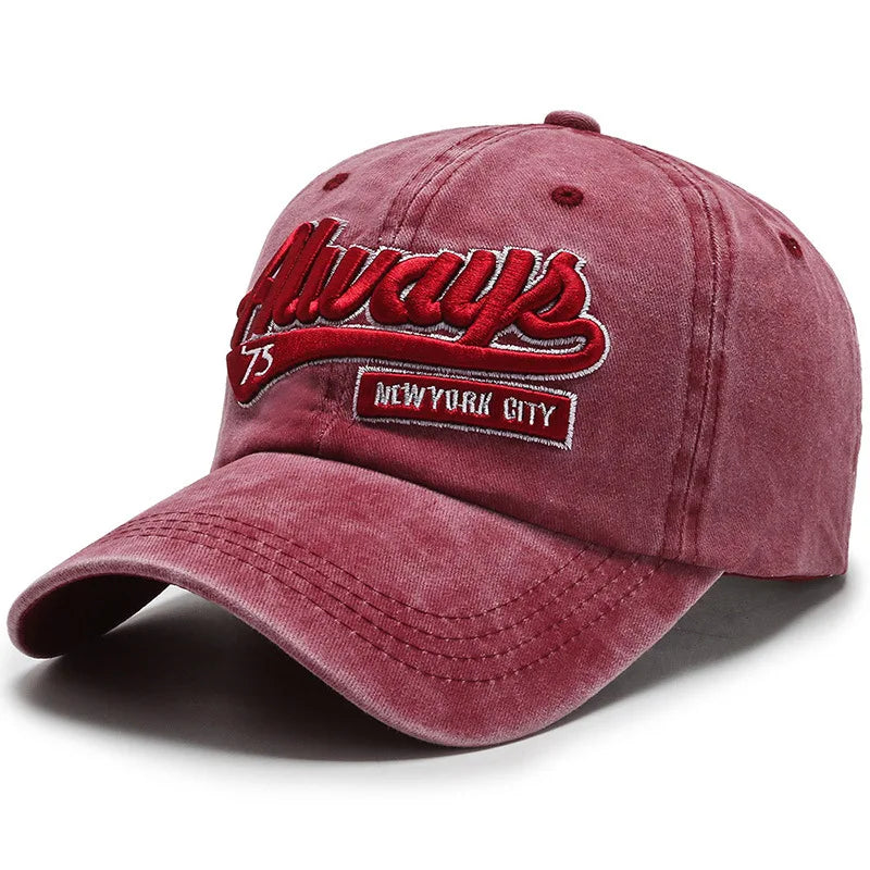 Wholesale Cowboy Street Style Classic Baseball Caps WASHED 3D Embroidery Sports Caps Sun Protection Hat