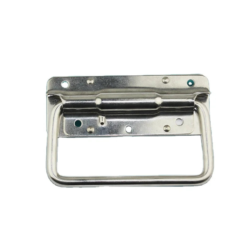 SK4-123 Stainless Steel Spring-Loaded Folding Pull Handle for Chassis Cabinet Iron Zinc Polished Zinc Plated Box Carton Packing