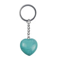 DIY Welcomed Stone Love Keychain Heart Pendant Gift Accessories Raw Stone Blue Turquoise Key Chain Crystals Healing Stones