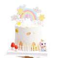 Nicro Cartoon Happy Birthday  Unicorn Flower Star Rainbow Cake Topper for Birthday Party Decorations