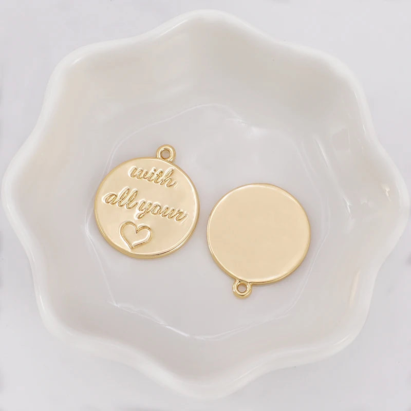 Letter Necklace Pendant 18k Gold Plated Couple Necklace Pendant Charms for Jewelry Making Custom Zircon Pendant