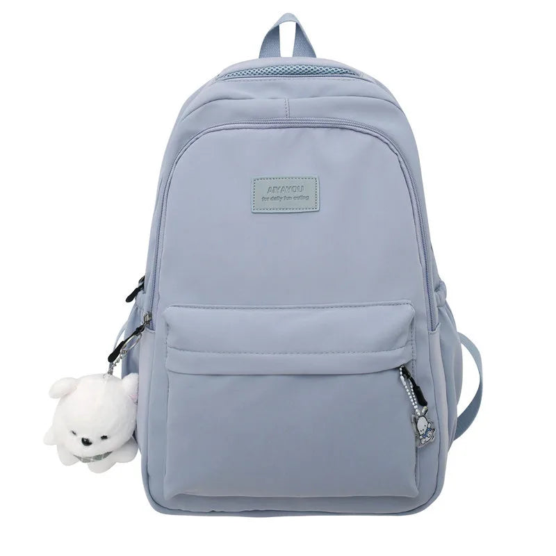 2024 Fashion Lady High Capacity Waterproof College Backpack Trendy Women Laptop School Bag Zipper Cute Girl Travel Book Bag