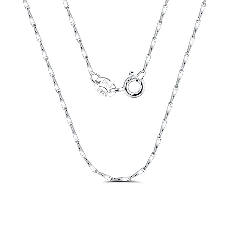 RINNTIN SC01Hot Selling 925 Sterling Silver 1.0mm Twisted Link Chain Necklace