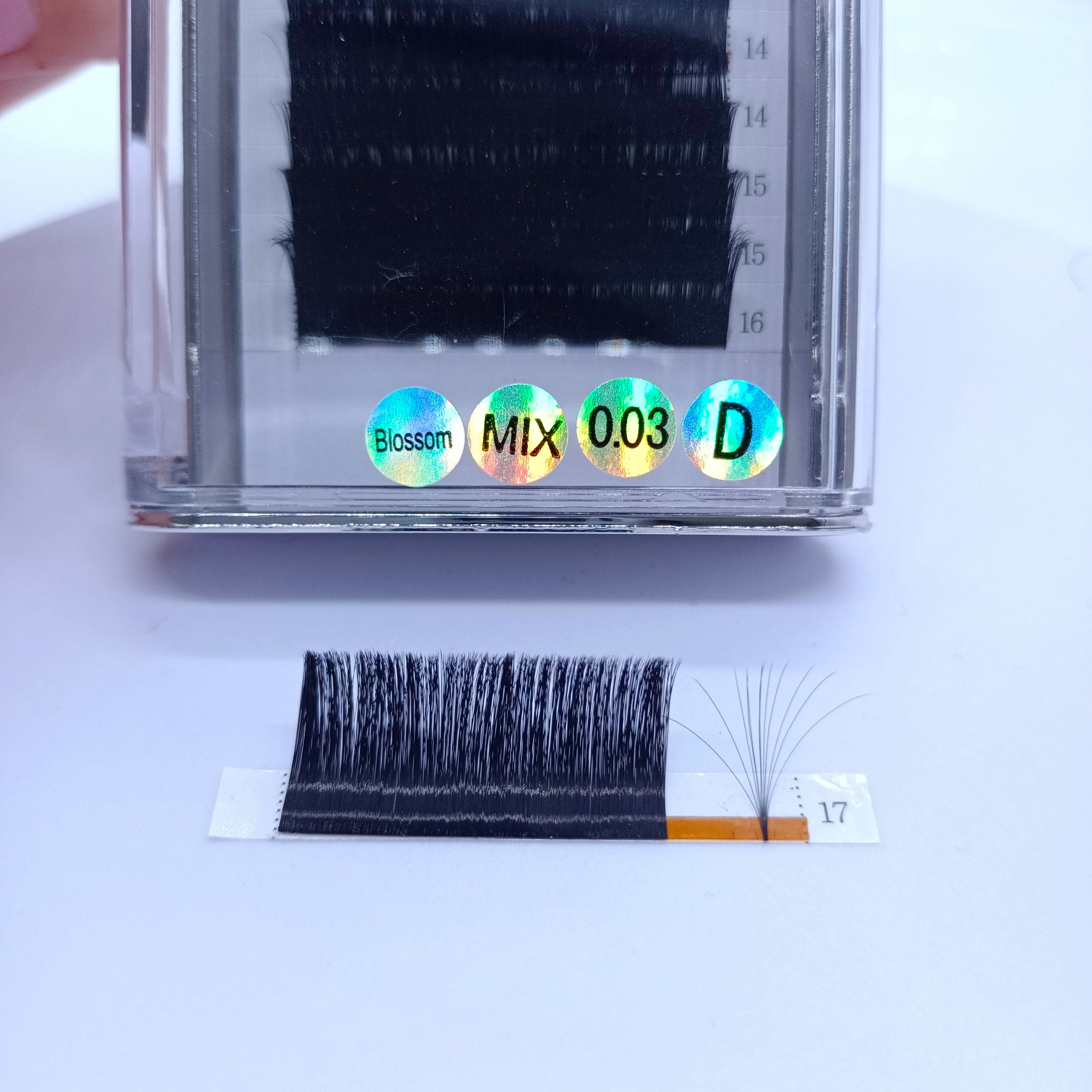 Custom Lashes Tray Natural and Cashmere Easy Fan Volume Eyelash Extension with 0.03 0.05 0.07 0.10 C Cc D DD M L Curl